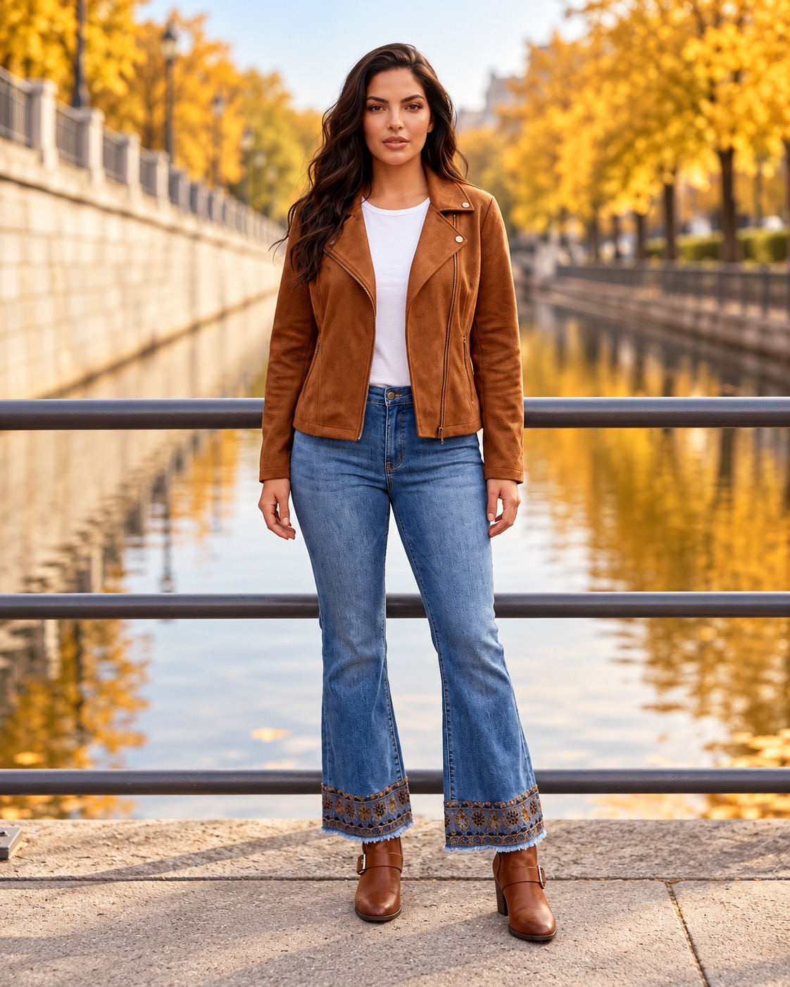 Autumn jacket styled with jeans