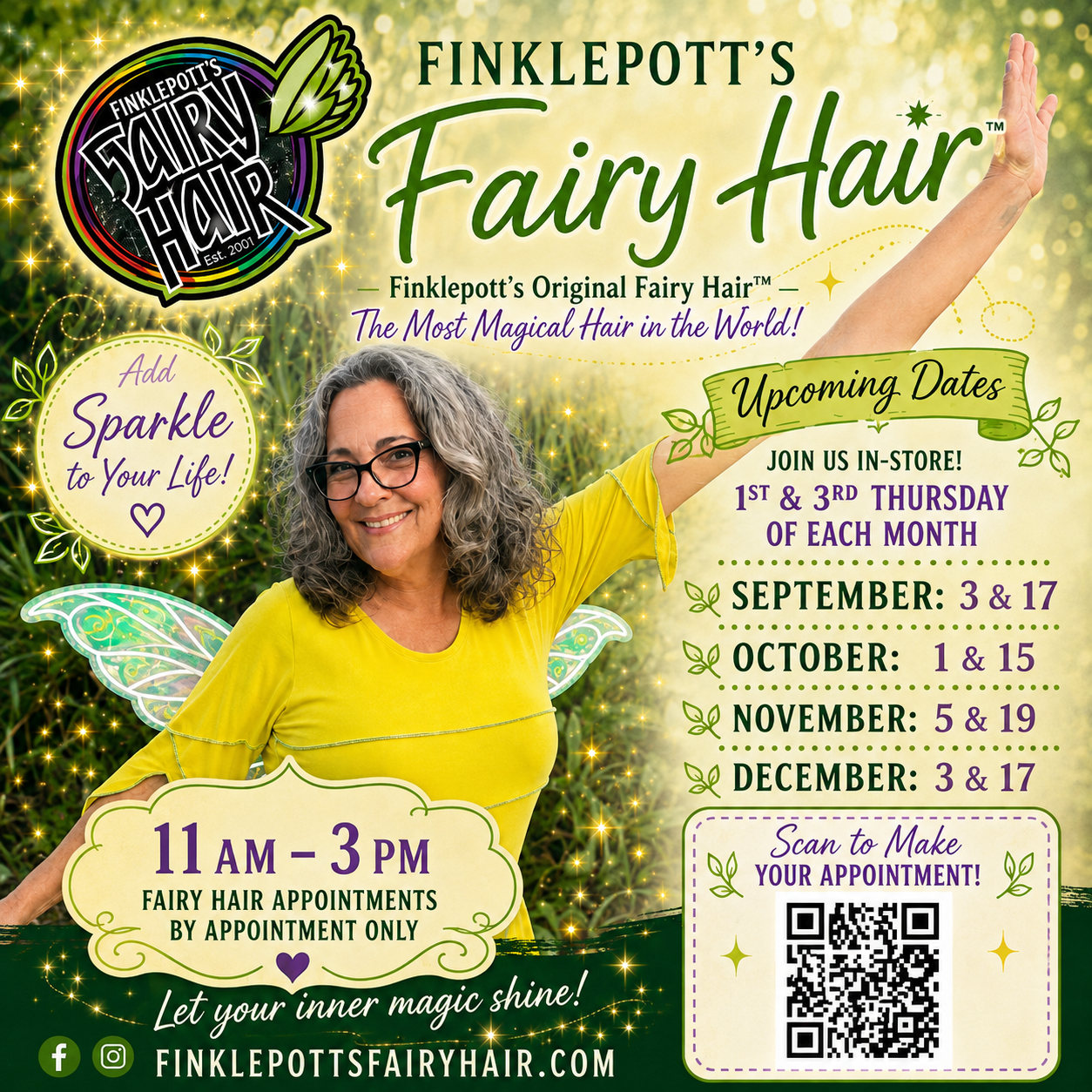 Finklepott’s Fairy Hair schedule flyer